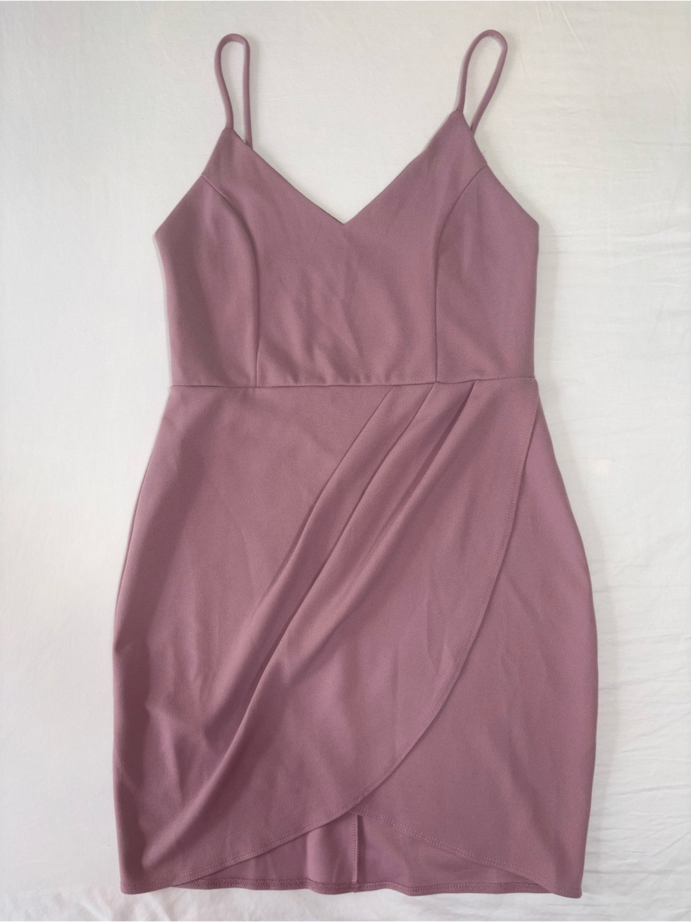 Cocktail Wrap Front Dress, Mauve - Picture 1 of 2